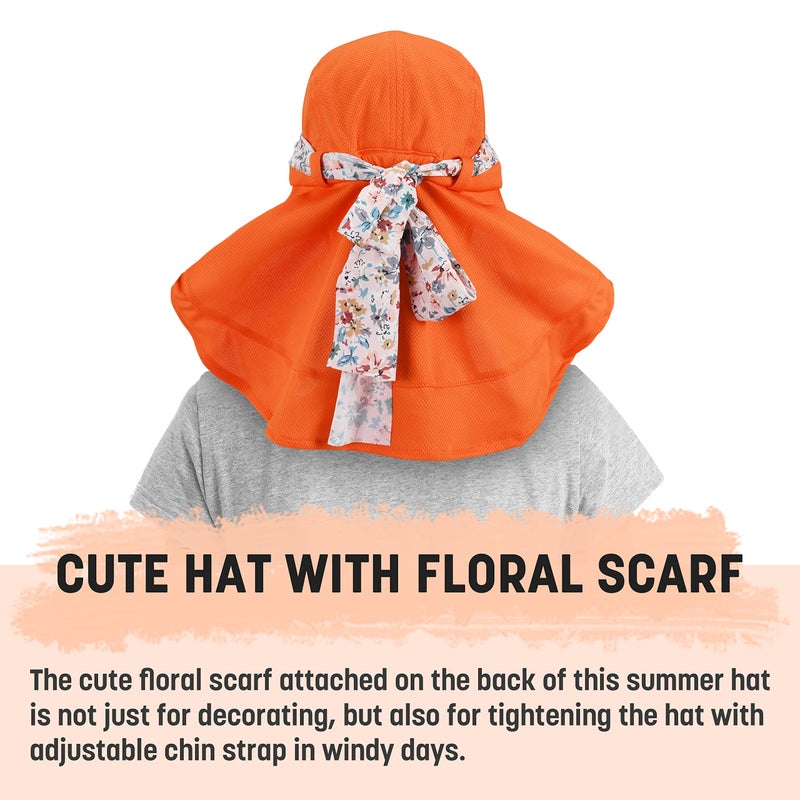 Solaris UPF 50+ Women's Wide Brim Sun Hat â€“ Lightweight Foldable with Detachable Scarf & Neck Cover, UV Protection for Hiking, Beach, Gardening - Image 4